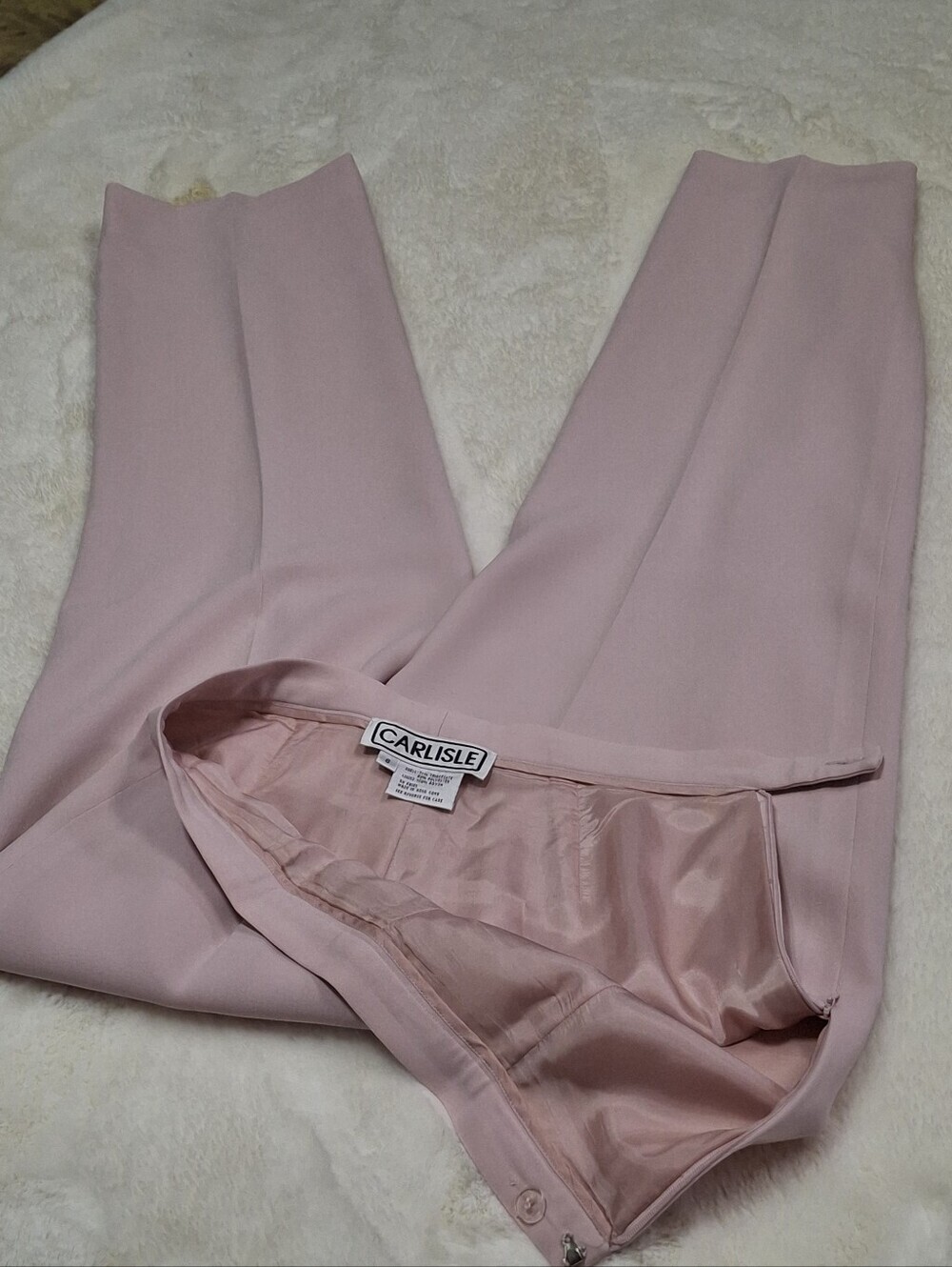 Carlisle Vintage Blush Pink Pant Suit Set– Blazer & Wide Leg Pants Women Size 6 - Picture 14 of 16